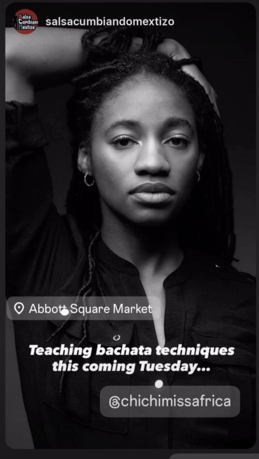 Bachata Classes at Abbott Square Market  with Chi / Salsacumbiandomextizo